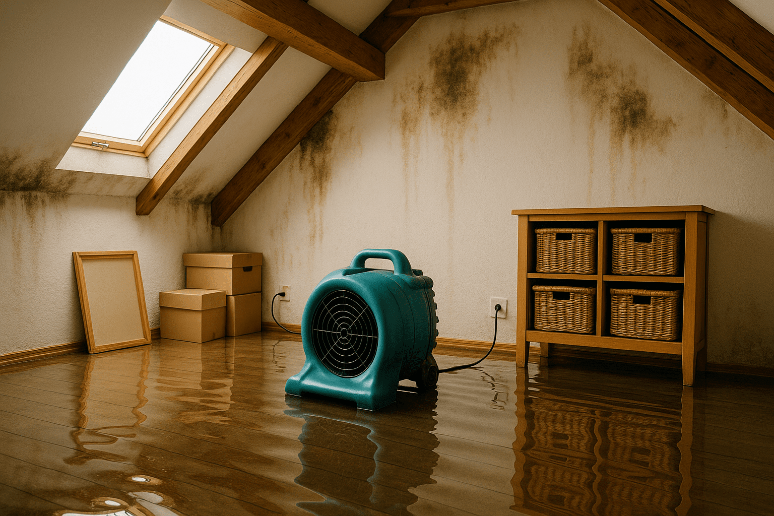 Frisco tx water damage in attic